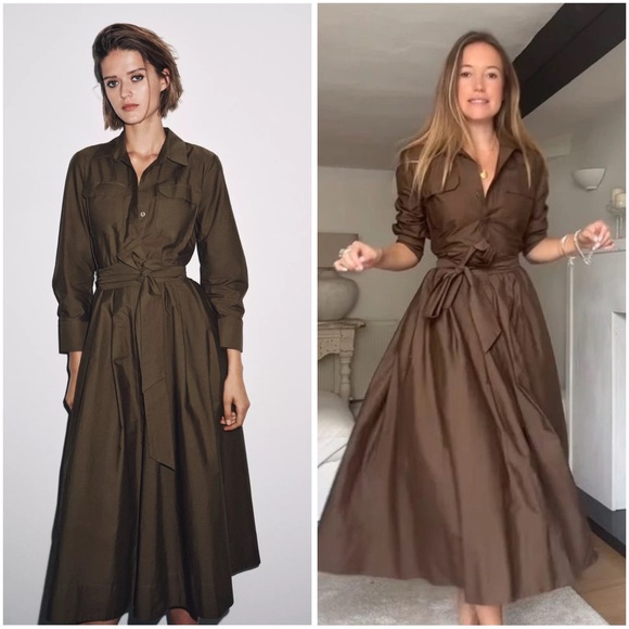 Zara Dresses & Skirts - ZW COLLECTION POPLIN SHIRT DRESS